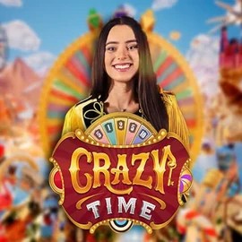 Crazy Time slot logo by Evolution at OneRush CasinoCrazy Time