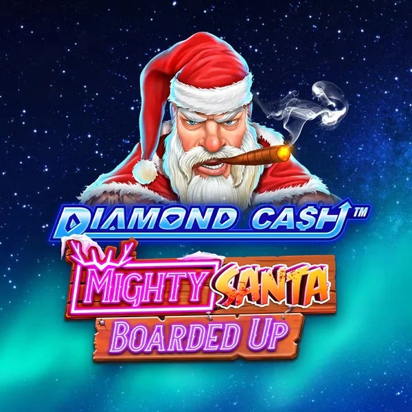 Diamond Cash Mighty Santa Boarded Up slot visual from Greentube available on onerush.eu.com
